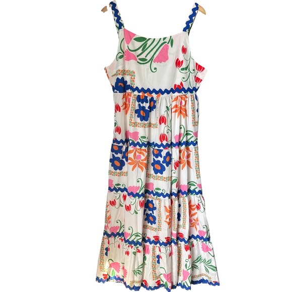 Unbranded Maxi Dress Floral Tiered  Cottage Summer XL NWOT Vacation Res - Picture 1 of 7